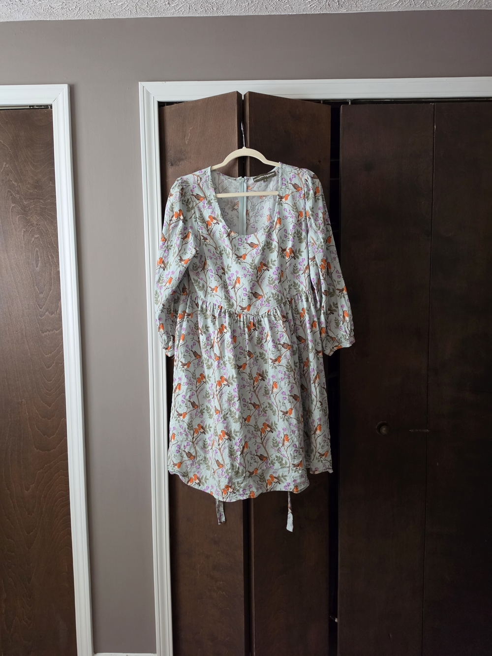 Princess Highway Robin Floral Tie-Front Dress in Light Mint